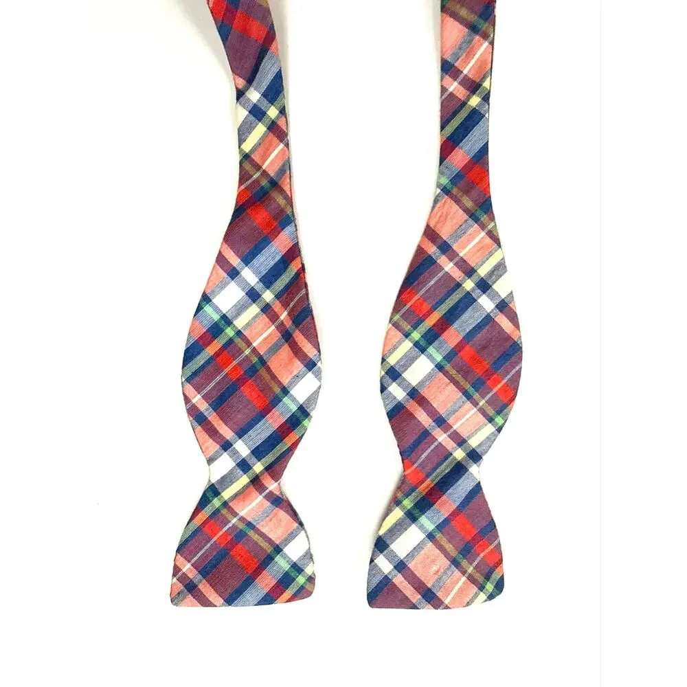 R. Hanauer Plaid Silk Cotton Bow Tie